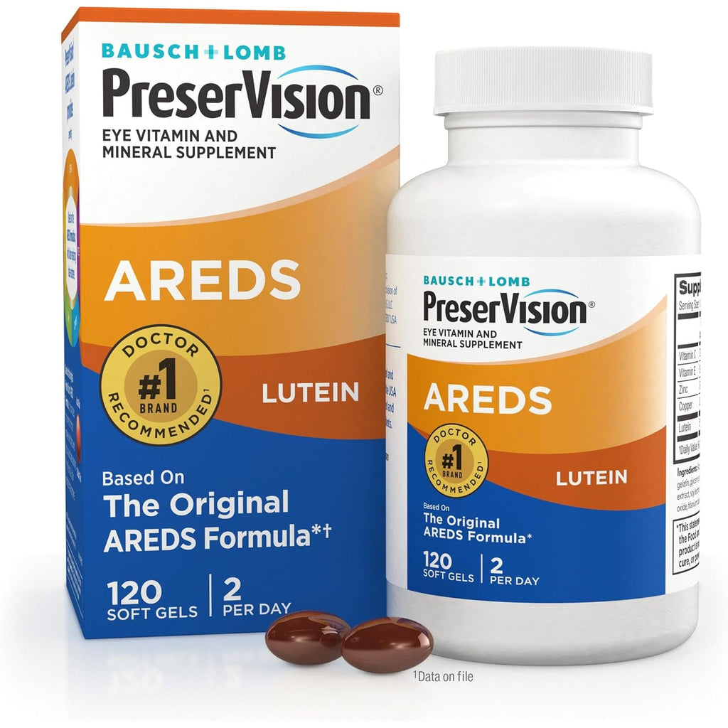 Preservision AREDS Eye Vitamins, #1 Eye Doctor Recommended Brand, Multivitamin with Lutein, Vitamins C & E, Zinc, and Copper Supplements, 120 Softgels