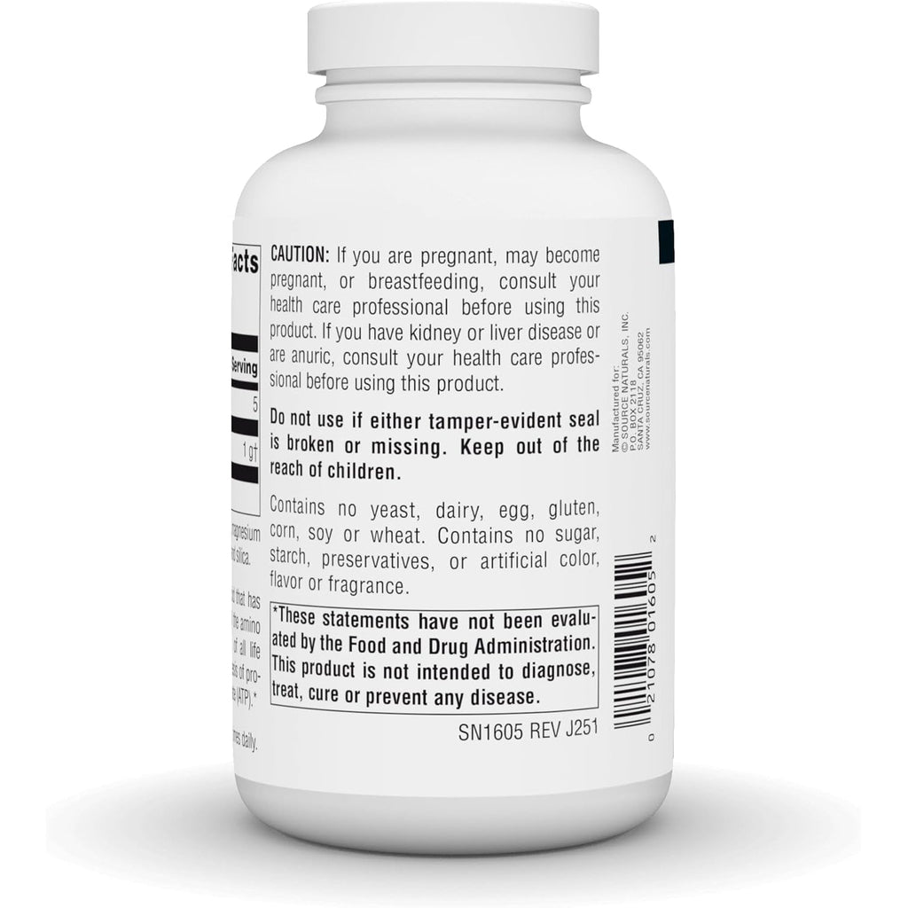 Source Naturals Glycine, Dietary Supplement - 500 Mg - 200 Capsules