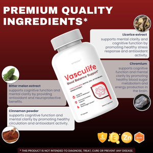Vasculife Blood Balance Support* - Vasculife Capsules Advanced Formula Blood Health Support Supplement Supports Blood Flow and Blood Circulation*, 60 Capsules