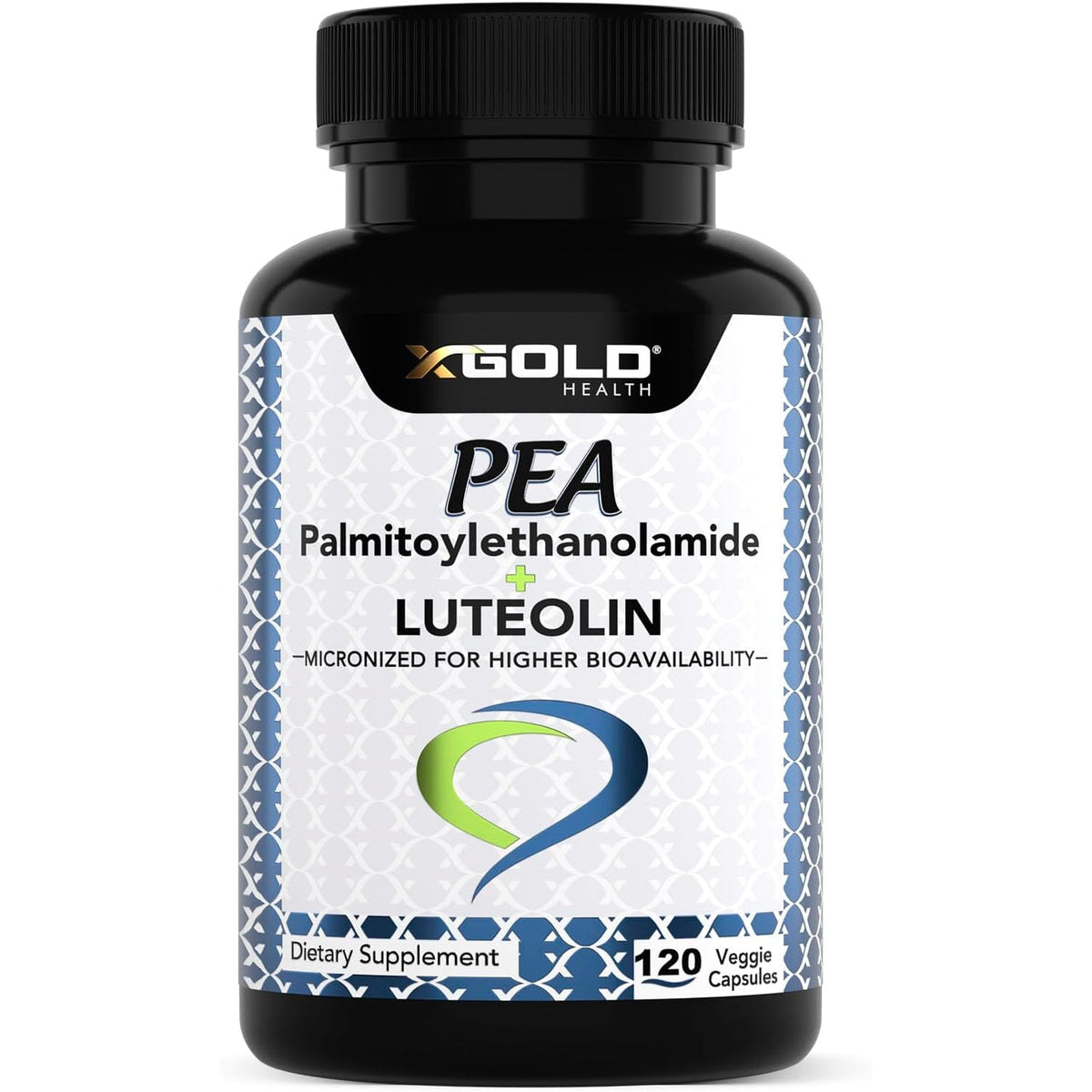 Palmitoylethanolamide 630 Mg + Luteolin Standardized 98%- Micronized Pea 99% Highly Purified and Bioavailable - Made in USA - Supplement for Men and Women - 120 Veggie Capsules