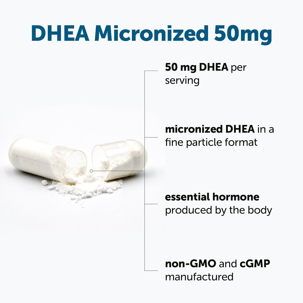 Micro Ingredients DHEA 50 Mg per Serving, 240 Capsules | Micronized DHEA Supplement for Women & Men | Non-Gmo, Gluten Free, Soy Free