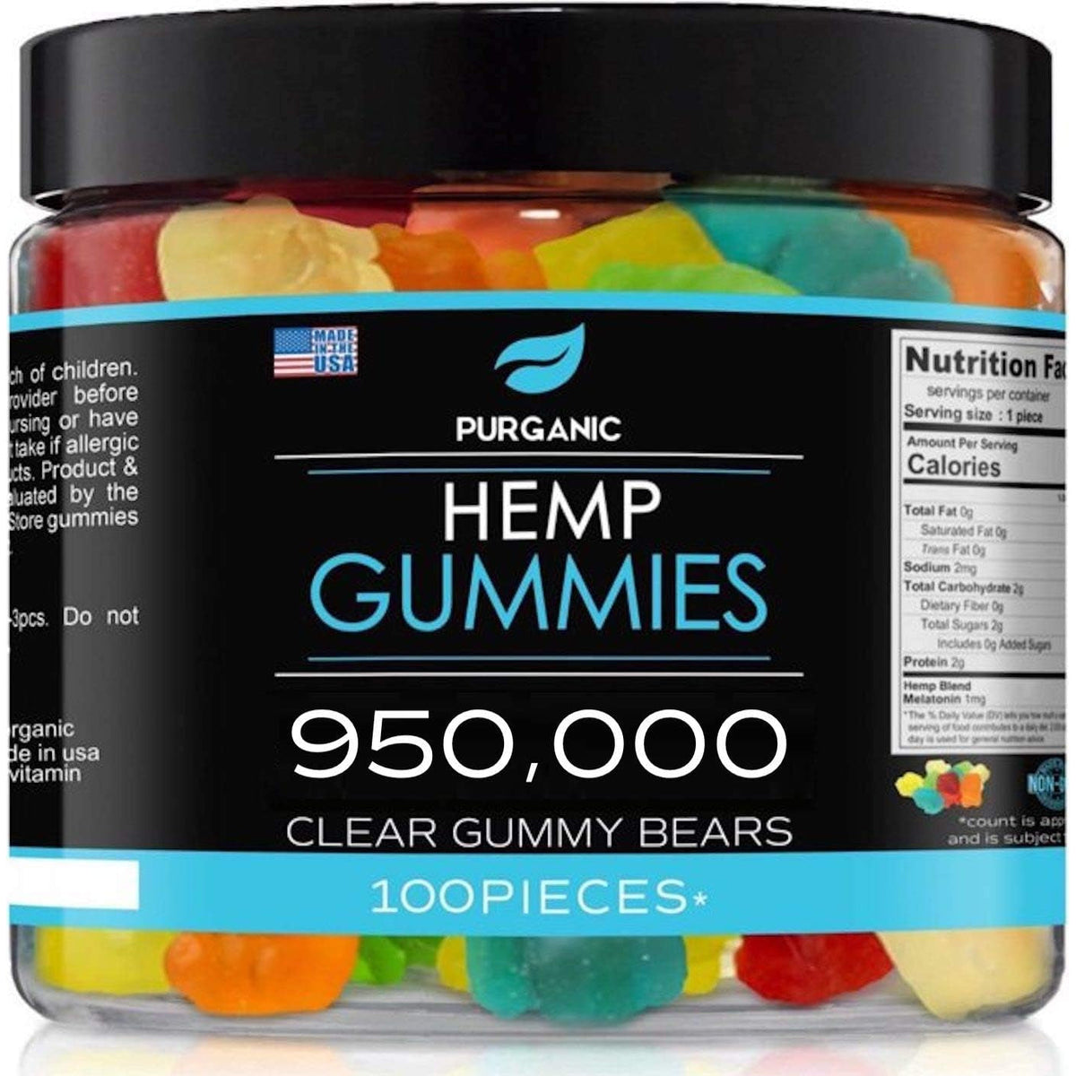 Hemp Gummies – Helps Support Sleep, Peace and Relaxation - High Strength and Support All Natural Tasty Fruit Flavors - Made in USA – 100Ct