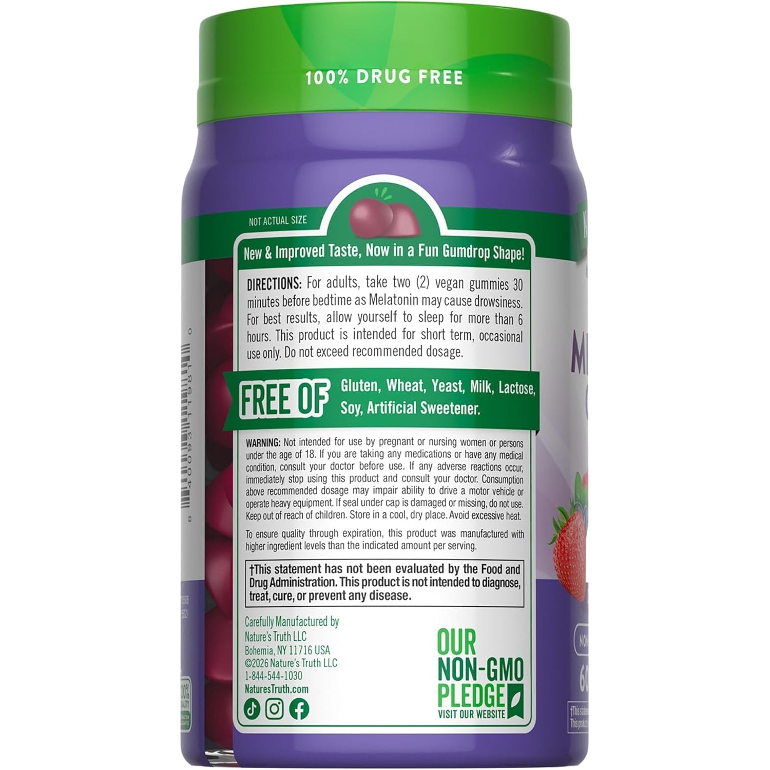 Nature'S Truth Melatonin Gummies | 12Mg | Mixed Berry Flavor | Vegan, Non-Gmo & Gluten Free Supplement