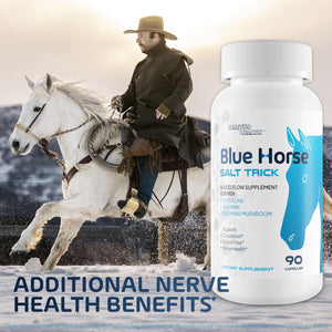 Blue Horse Salt Trick - Our Best Blood Flow Supplement for Men - Our Best Circulation Supplement - Male Circulation Supplements Nitric Oxide Vasodilator to Improve Blood Flow 7 Blue Salt Trick for Men