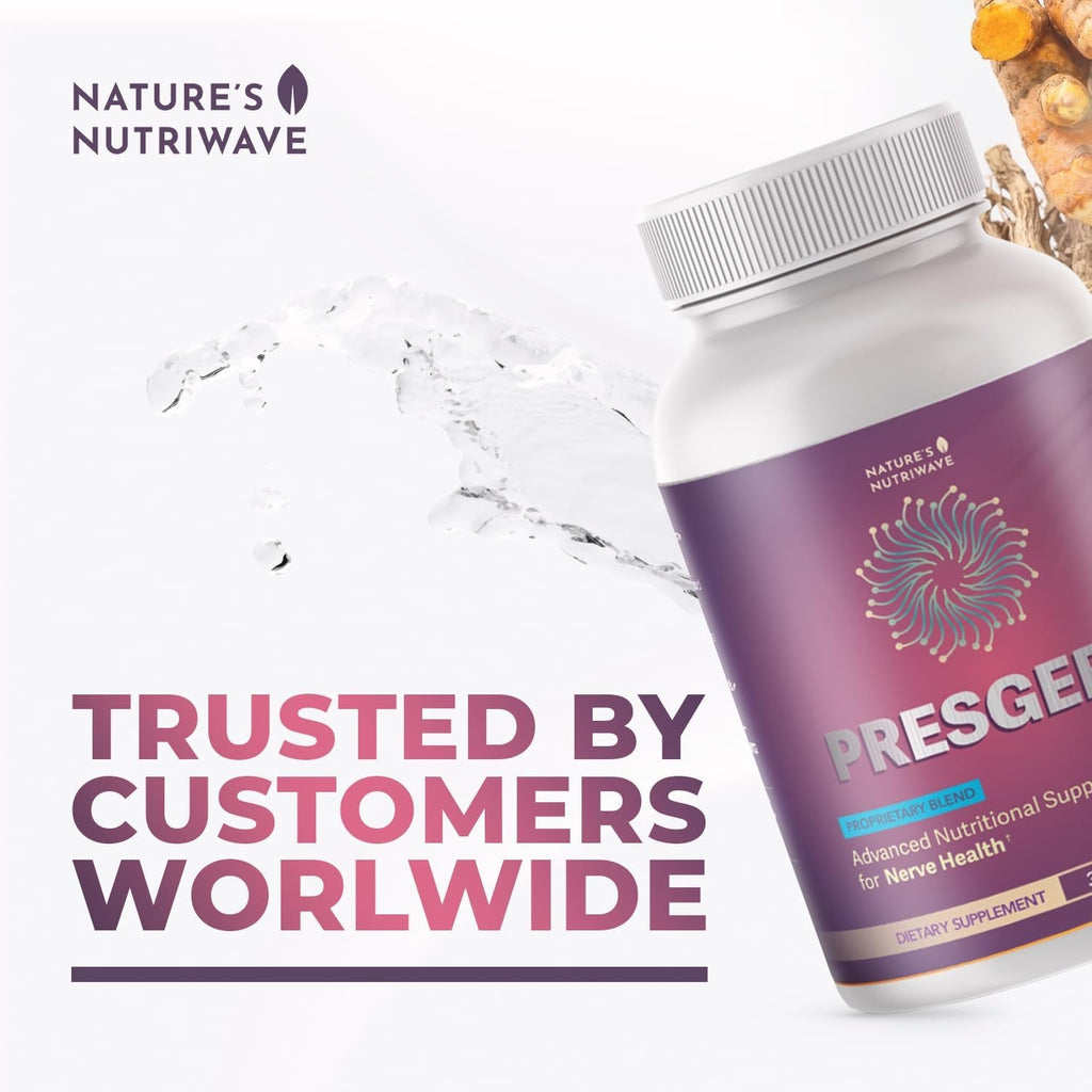 Presgera Capsules – Natural Daily Supplement with Magnesium Glycinate, Turmeric, Alpha Lipoic Acid & More – Made in USA, Non-Gmo, Easy-To-Take – 30 Capsules, 1 Month Supply