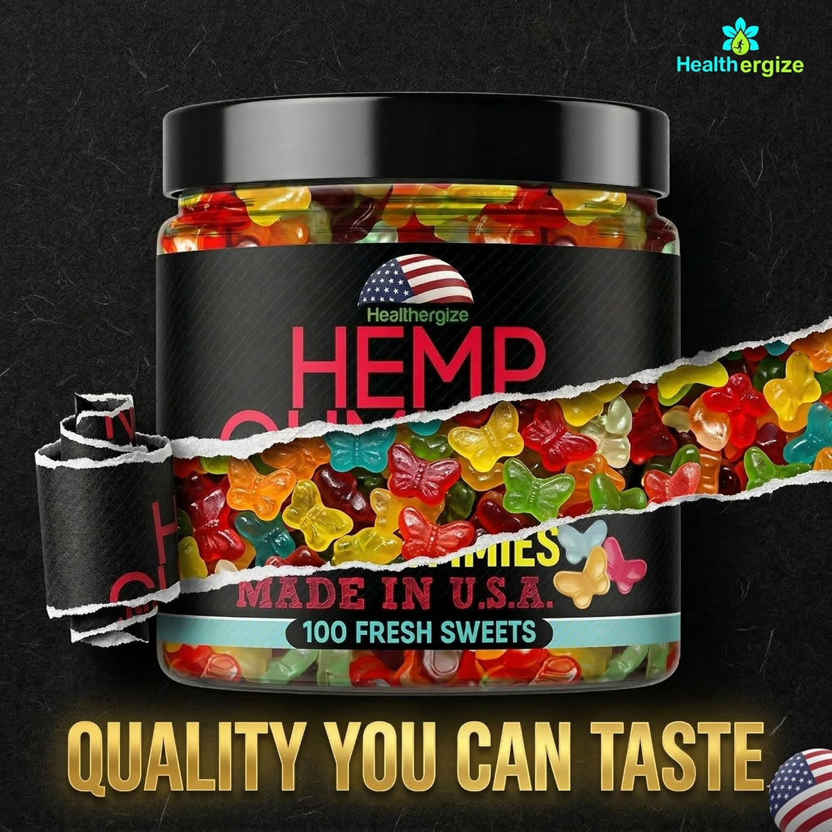 Hemp Gummies for Sleep-Delicious Butterflies Gummy Bears-10 Fresh Fruity Flavors-Natural Candy Edibles for Peace and Relaxation, Nighttime Rest, Calm & Relax-Made in USA-100 Count
