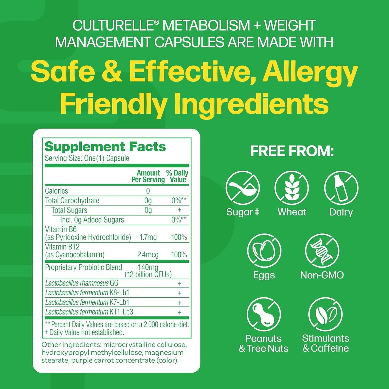 Culturelle Metabolism + Weight Management with Slimbiotics® Probiotic Capsules – 30 Count – Helps Safely Manage Weight - Promotes Healthy Metabolism and Physical & Mental Energy