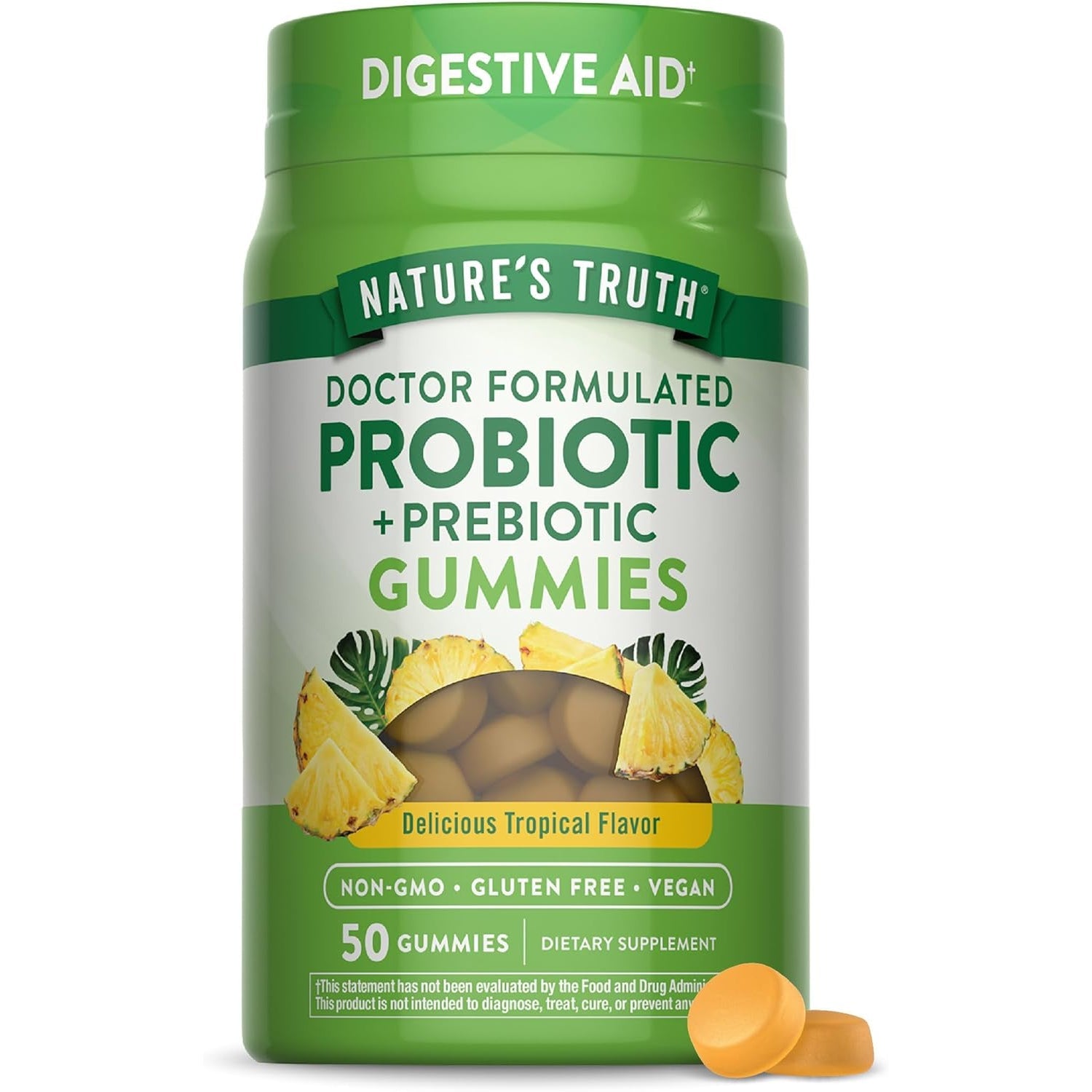 Nature'S Truth Probiotic Gummies for Adults | 50 Count | Vegan, Non-Gmo & Gluten Free Digestive Health Supplement