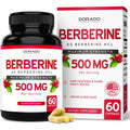 Berberine Supplement 500Mg per Serving (60 Capsules) Berberine HCL for Gut Health Support for Men and Women - Premium Supplements for Adults - Third Party Tested - Vegan Capsules & USA Made