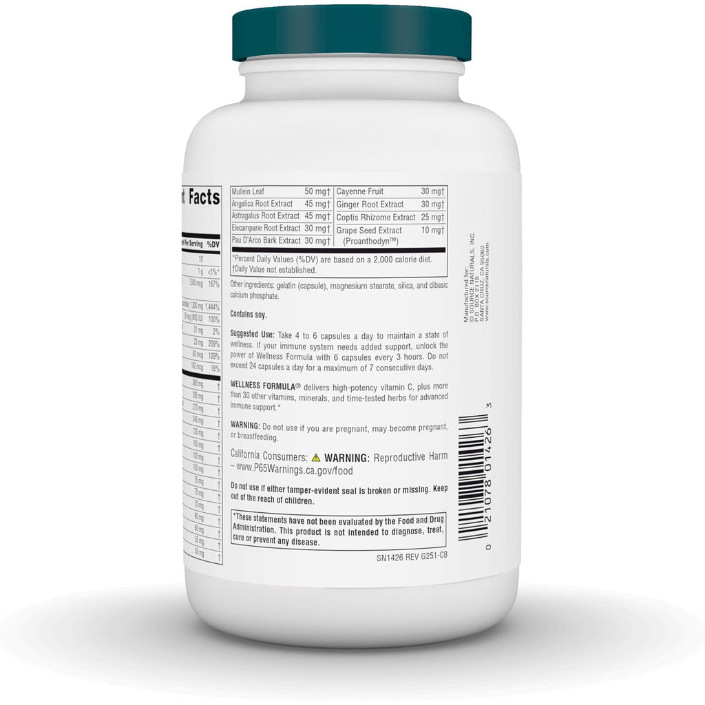 Source Naturals Wellness Formula Bio-Aligned Vitamins & Herbal Defense Advanced Immune Support* - Dietary Supplement & Immunity Booster - 240 Capsules