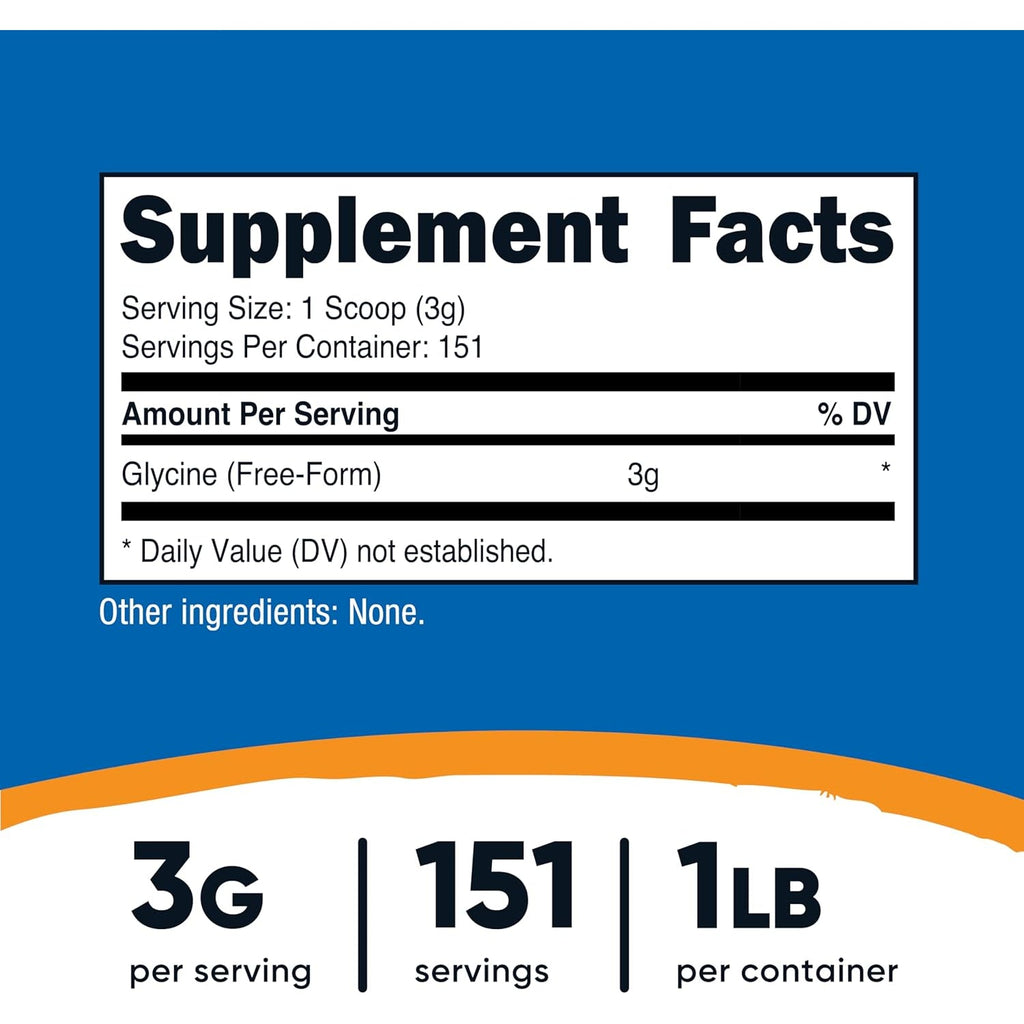 Nutricost Glycine Powder 1Lb - Non-Gmo, Gluten Free