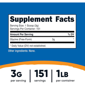 Nutricost Glycine Powder 1Lb - Non-Gmo, Gluten Free