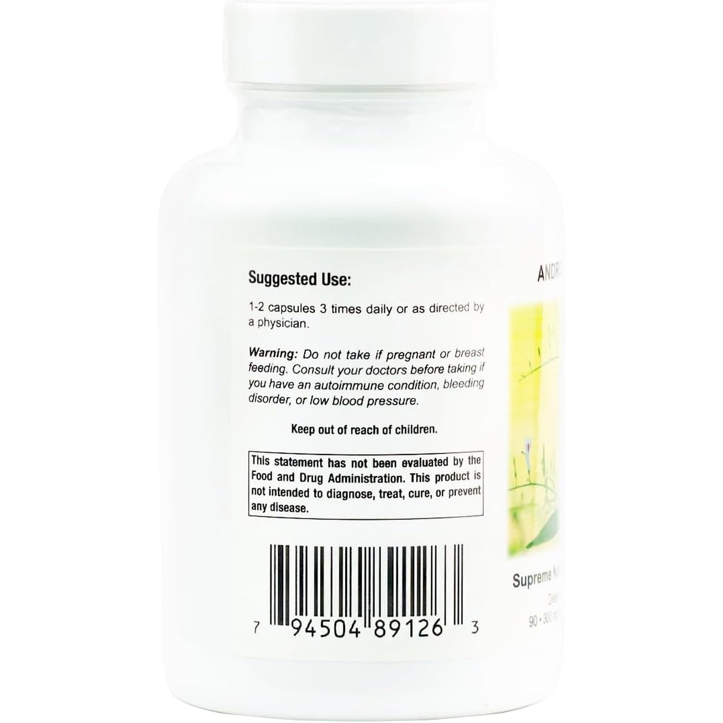 Supreme Nutrition Andrographis, 90 Pure Green Chiretta Vegetarian Capsules