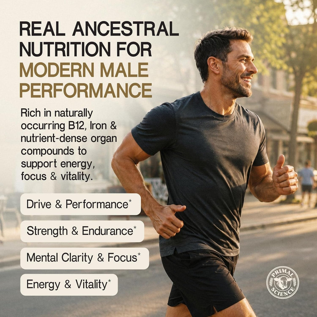 Beef Organ Supplement for Men 100% Grass Fed Beef Testicle, Prostate, Liver & Bone Matrix High Absorption with Black Pepper Non-Gmo, Hormone Free, Made in USA 90 Capsules