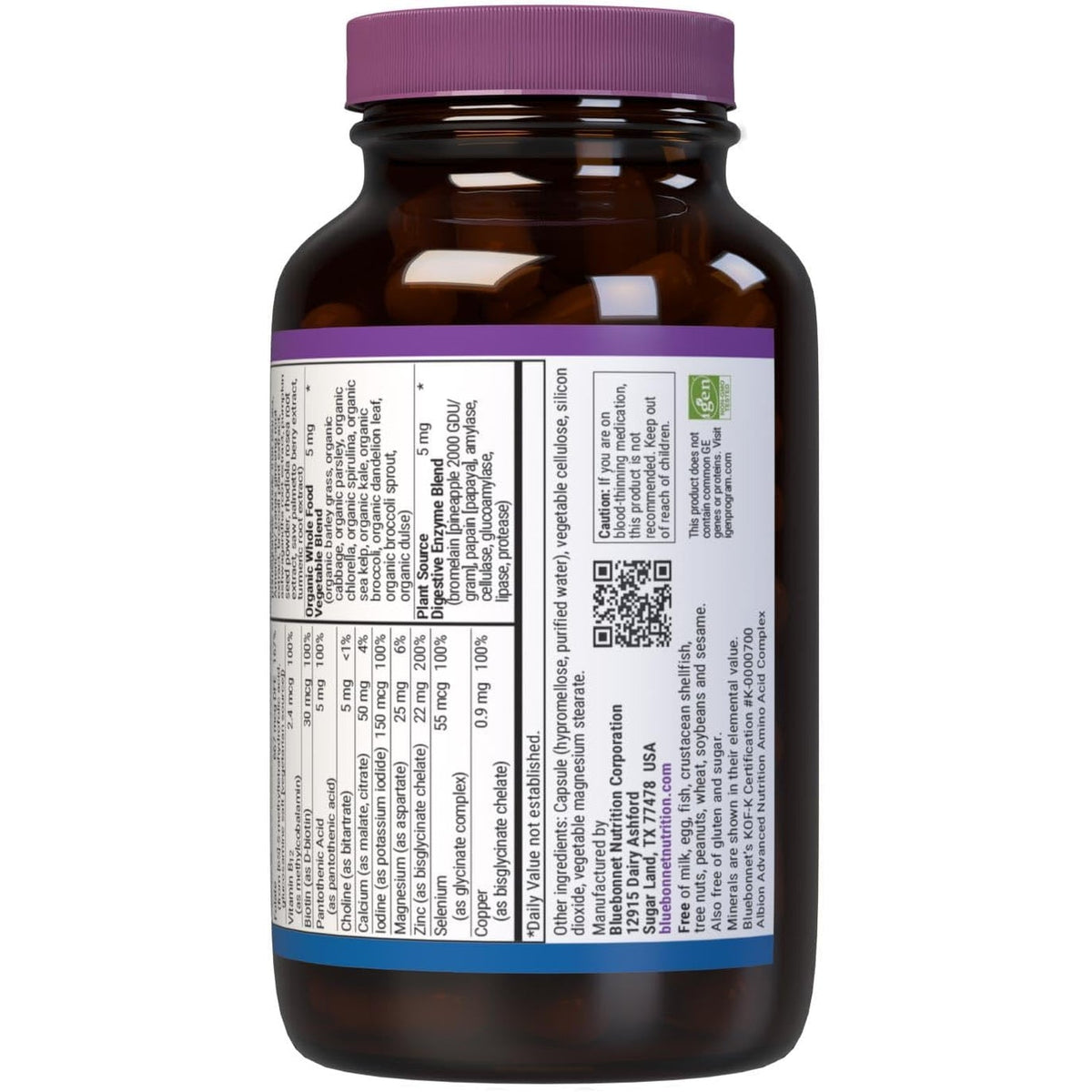 Bluebonnet Nutrition Men’S One Vegetable Capsule, Whole Food Multiple, K2, Organic, Energy, Vitality, Non-Gmo, Gluten, Soy & Milk Free, Kosher, 3 Month Supply, 90 Count