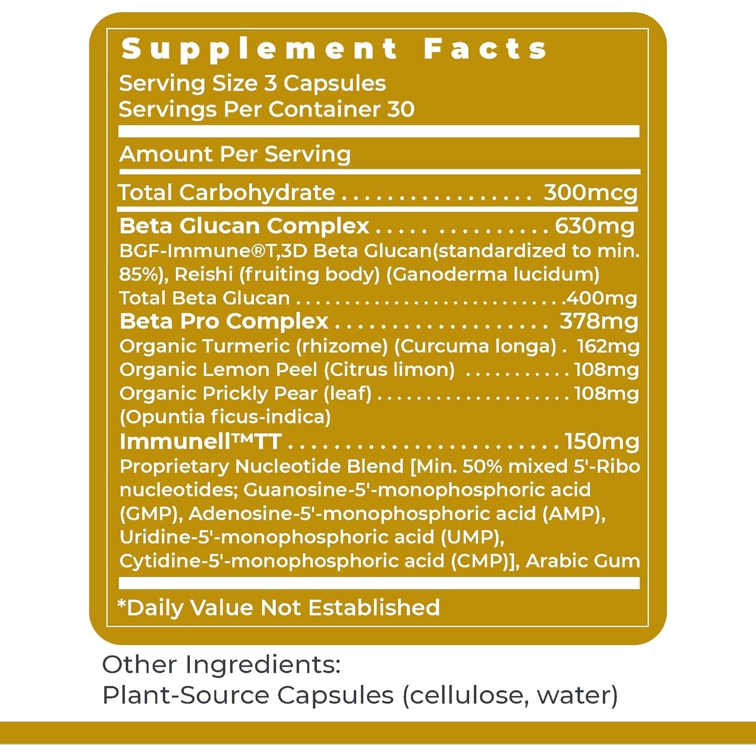 Premier Research Labs Nucleo Immune - Beta Glucan Supplements, Beta Glucans, Phytochemicals, Prickly Pear, Fiber, Immune Support - 90 Capsules