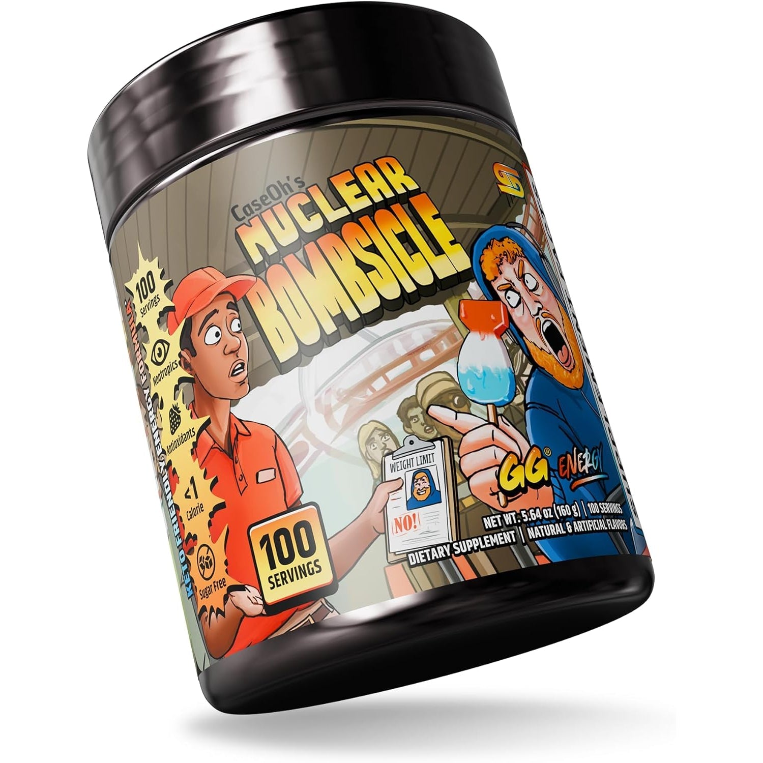 Gamer Supps GG Energy - Caseoh'S Nuclear Bombsicle by Caseoh (100 Servings) - Keto Friendly Gaming Energy and Nootropic Blend, Sugar Free + Caffeine + Vitamins + Immune Support, Powder Drink
