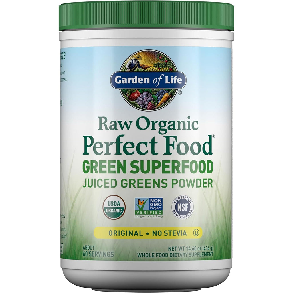 Garden of Life Super Greens Powder Smoothie & Mix, Probiotics & Digestive Enzymes for Digestive Health, Organic Superfoods Nutrition Fruit and Vegetables for Women & Men Energy, Original, 60 Servings