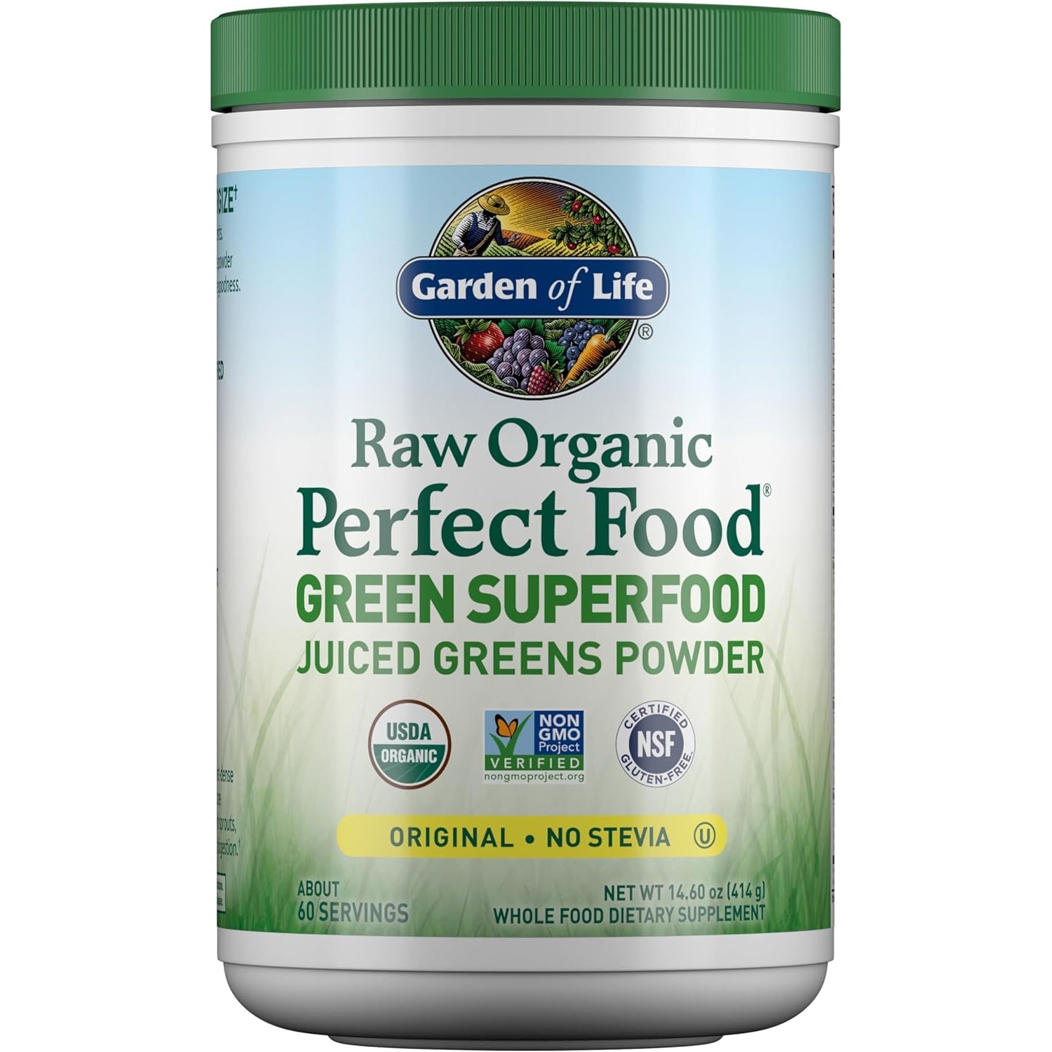 Garden of Life Super Greens Powder Smoothie & Mix, Probiotics & Digestive Enzymes for Digestive Health, Organic Superfoods Nutrition Fruit and Vegetables for Women & Men Energy, Original, 60 Servings