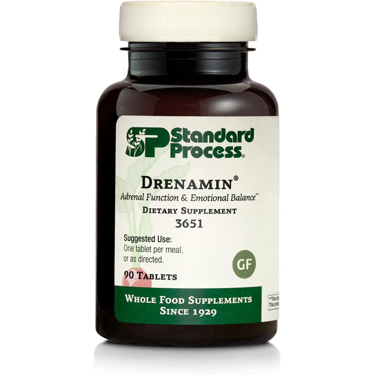 Standard Process Drenamin - Adrenal Function Supplement for Healthy Stress Response - Supports Healthy Energy Production & Metabolism - Gluten-Free, Non-Dairy & Non-Soy - 90 Tablets (90 Servings)