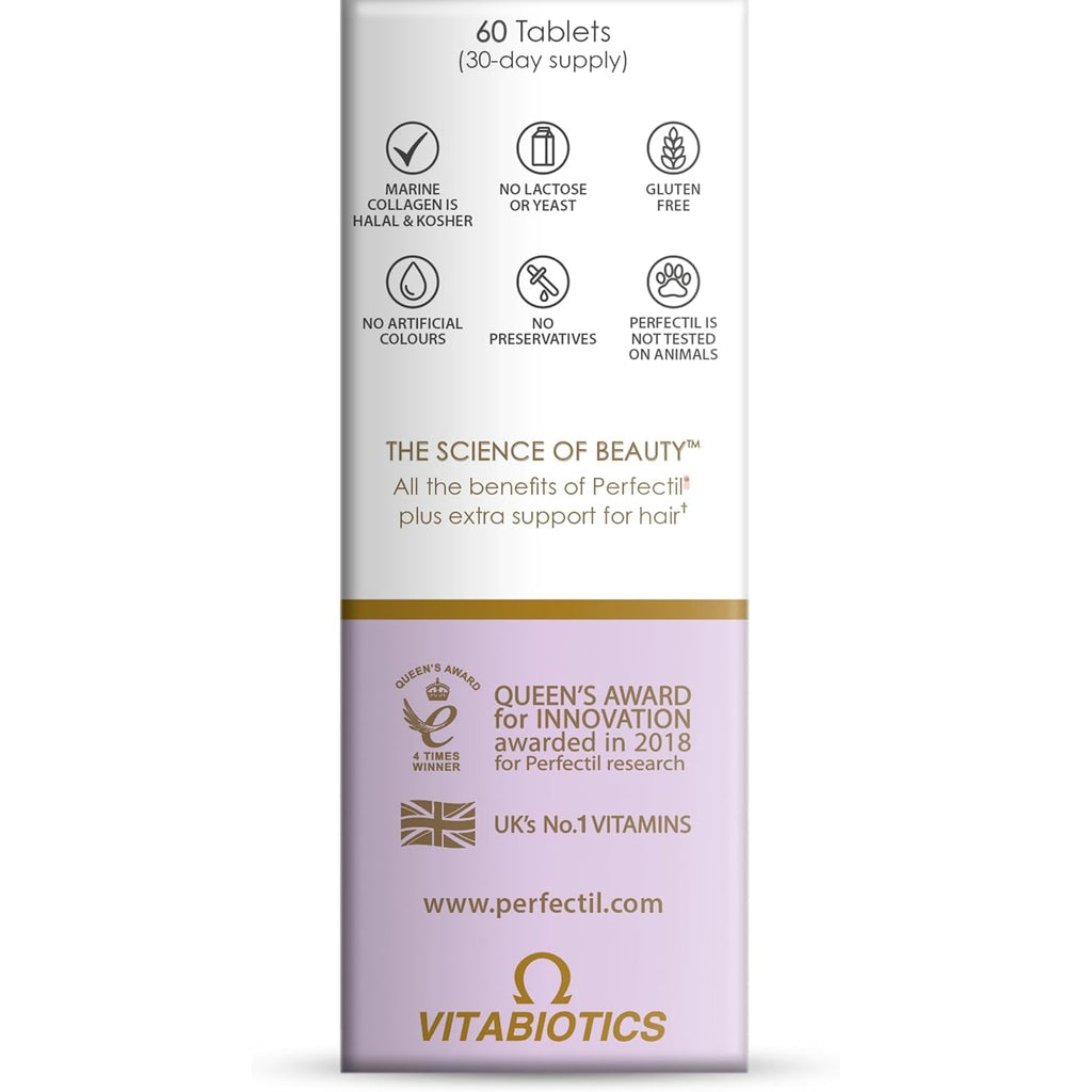 Perfectil Vitabiotics Multivitamin | Hair Growth and Thickening Formula | Supports Thicker, Healthy Hair | Vitamin D, E, Collagen, Biotin, and More