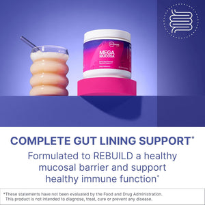 Microbiome Labs Megamucosa Gut Health Powder - Digestive Supplement with Complete Mucosal Support for Healthy Gut & Immune Function - Dairy-Free Immunoglobulins & Amino Acids - Berry Acai (5.5 Oz)