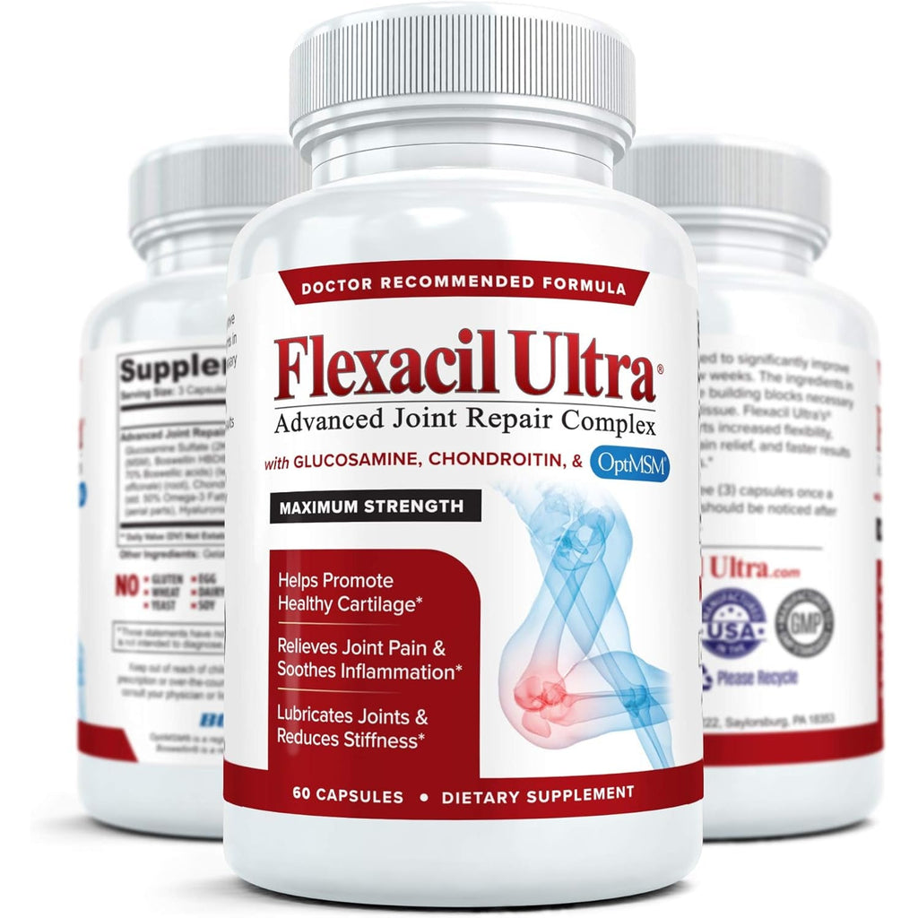 Joint Health & Support Supplement with Glucosamine Sulfate, Chondroitin, Hyaluronic Acid & MSM for Joint Support, Cartilage & Flexability, 60 Capsules