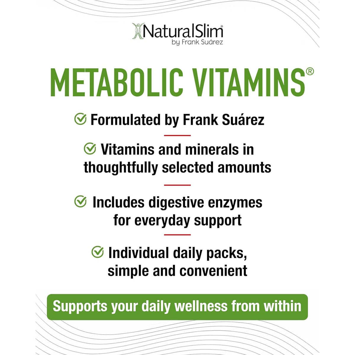 Naturalslim Metabolic Vitamins, Multivitamin for Women & Men, Supports Energy, Metabolism & Nutrient Absorption with Digestive Enzymes, Womens Multivitamin with B-Complex & Niacin 1 Pack