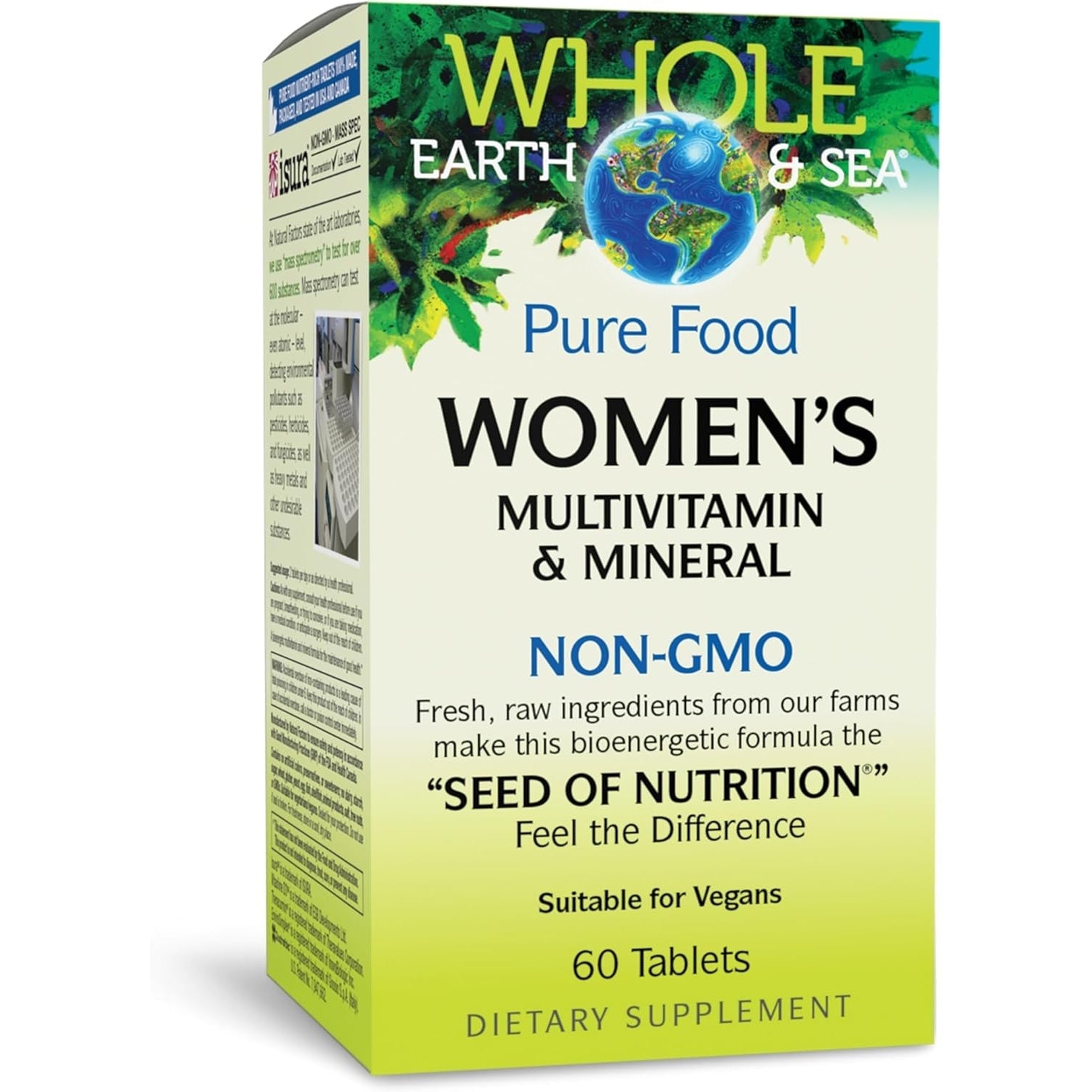 Whole Earth & Sea from Natural Factors, Women'S Multivitamin & Mineral, Whole Food Supplement, Vegan, 60 Tablets (30 Servings)