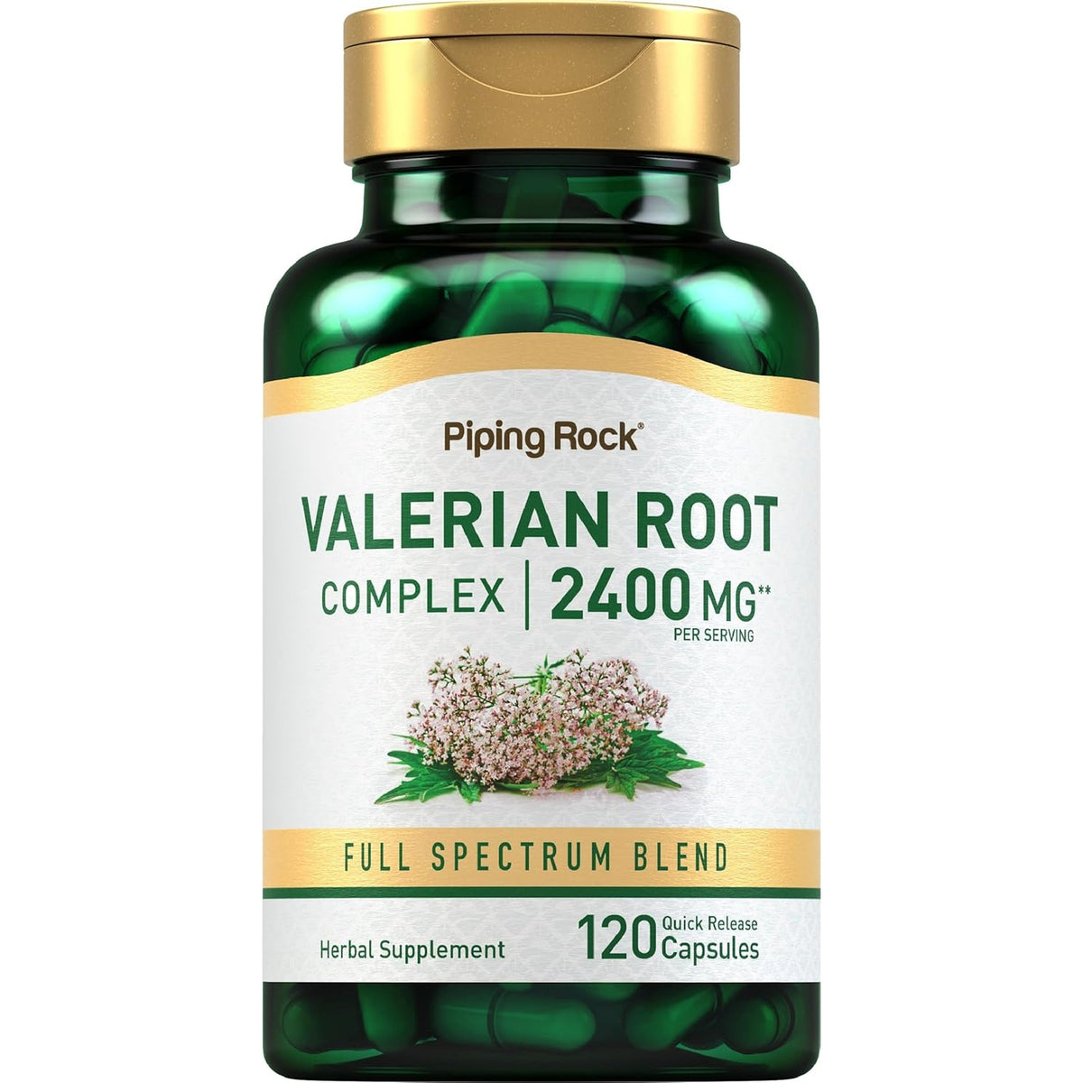 Piping Rock Valerian Root Capsules | 120 Count | Extract Supplement | Herbal Blend | Non-Gmo, Gluten Free Complex