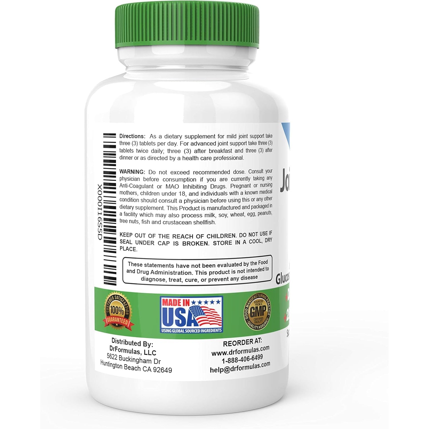 Drformulas Joint Support Supplements for Men & Women | Glucosamine Chondroitin Msm, (Mendamine) 60 Day Supply