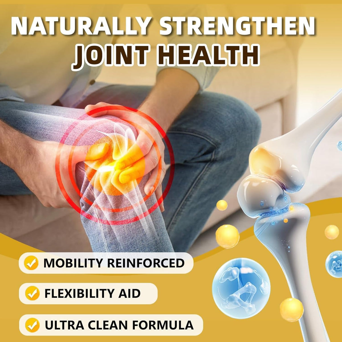 Joint Health Supplement for Women & Men, Joint Support Supplement Glucosamine Chondroitin MSM, 120 Capsules