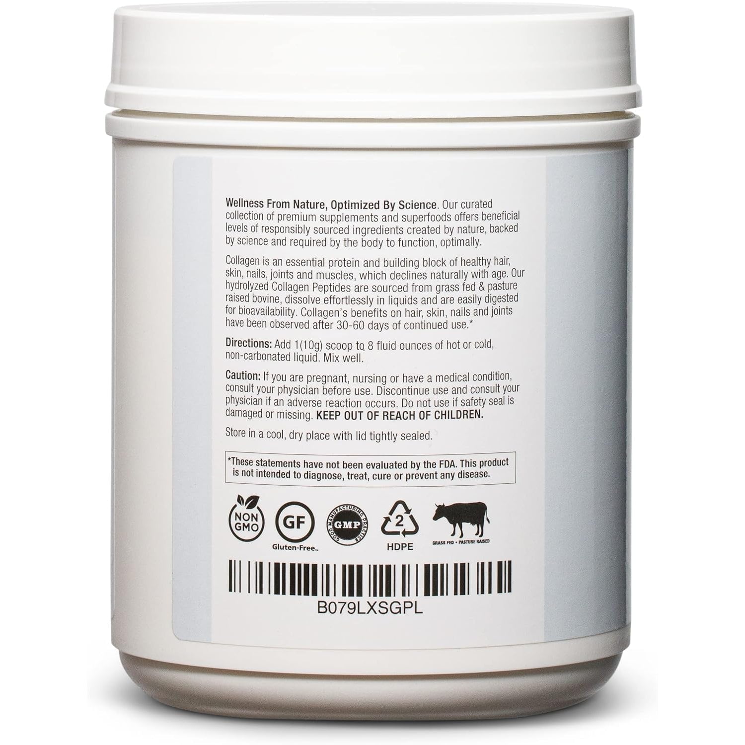 Biooptimal Collagen Peptides Powder - Grass-Fed, Pasture-Raised Hydrolyzed Protein Supplement for Skin, Hair, & Nails - Non-Gmo, Zero Sugar Daily Supplement for Men & Women (45 Servings)