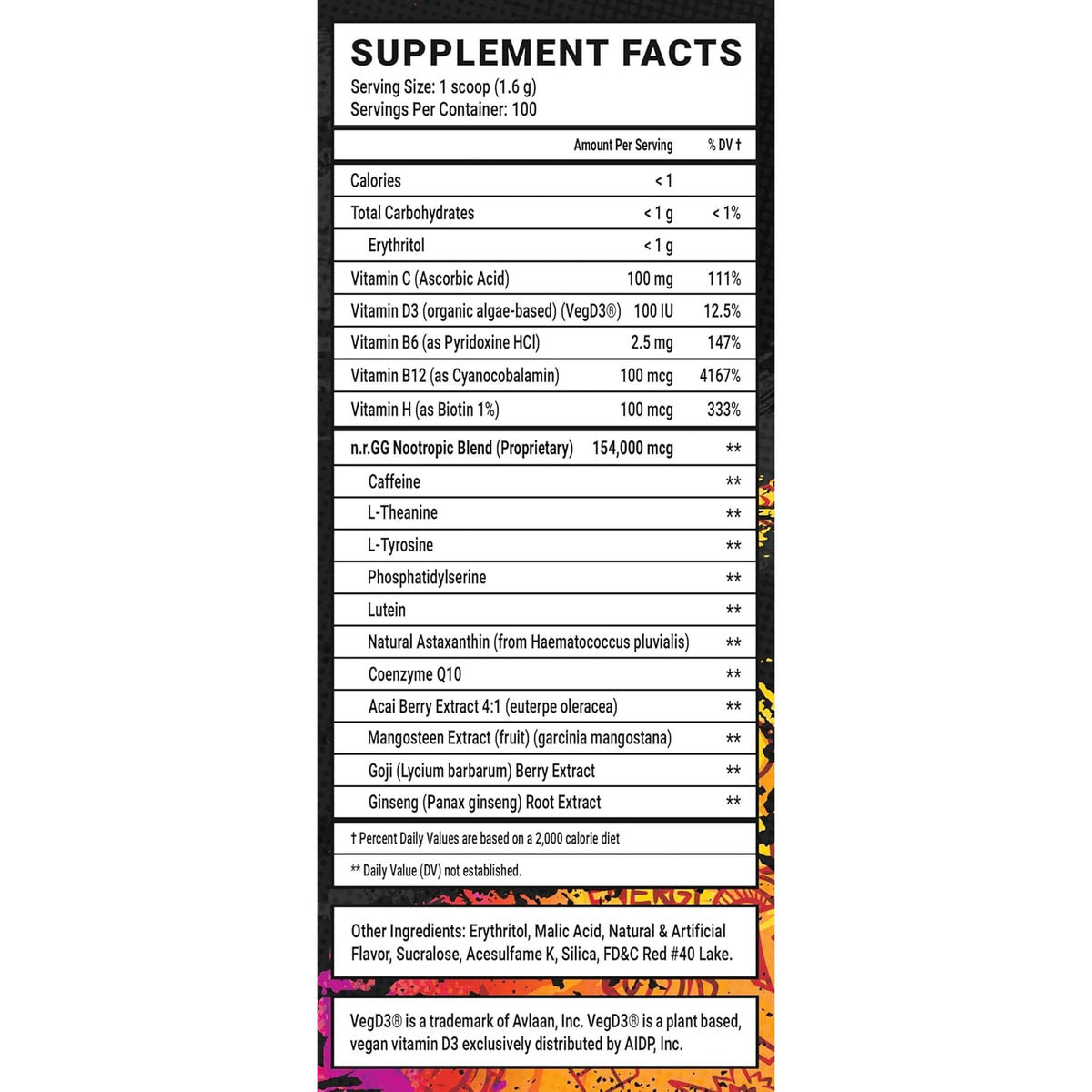 Gamer Supps GG Energy - Dragonfruit Punch (100 Servings) - Keto Friendly Gaming Energy and Nootropic Blend, Sugar Free + Organic Caffeine + Vitamins, Powder Drink