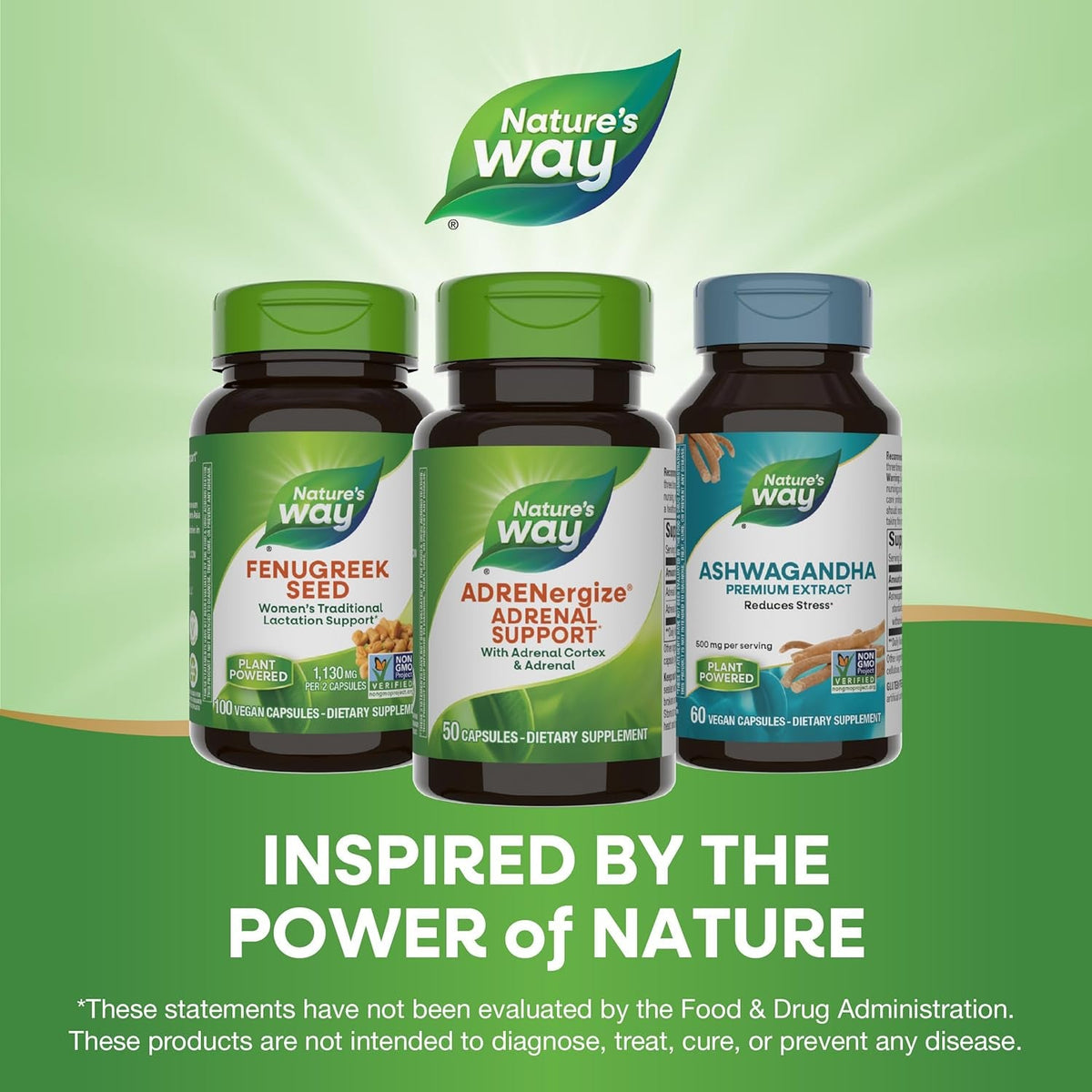 Nature'S Way Adrenergize, Adrenal Support*, No Gluten, 50 Capsules (Packaging May Vary)