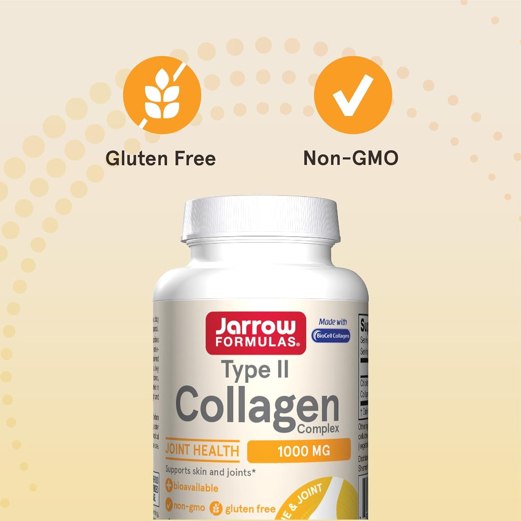 Jarrow Formulas® Type II Collagen Complex 1000 Mg Supplements, Supports Skin and Joint Health, 60 Capsules, 30 Day Supply