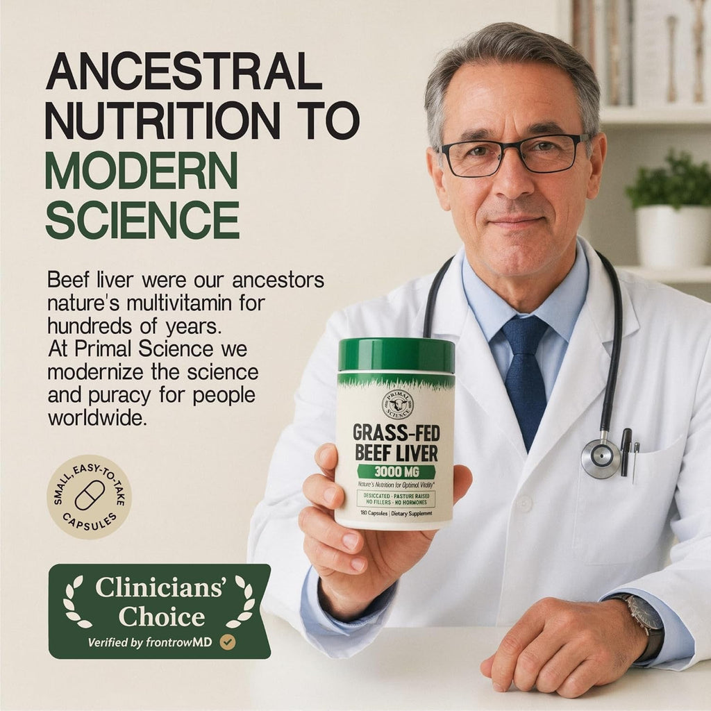 Grass Fed Beef Liver Capsules 3000Mg Desiccated Liver Supplement 100% Pasture Raised & Freeze Dried Natural Iron, Vitamin a & B12 for Energy Non-Gmo, No Fillers 180 Count
