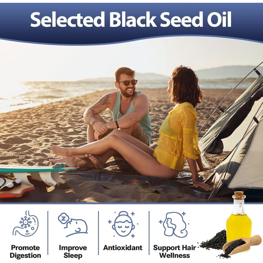 25-In-1 Sea Moss Black Seed Oil Ashwagandha Ginger Shilajit Supplement, Sea Moss Capsules Pro with Bladder Burdock Ceylon Cinnamon Berberine ACV Manuka VIT C & D3 for Men Women, 120 Vegan Caps