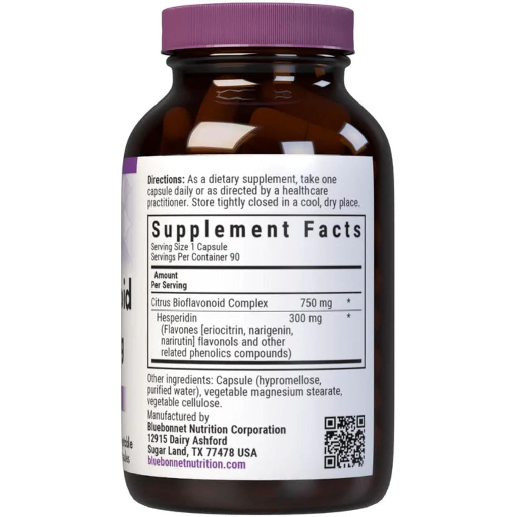 Bluebonnet Citrus Bioflavonoid Complex 750 Mg Immune System Support - Hesperidin Citrus Bioflavonoids from Oranges Lemons Grapefruit & Limes - Non-Gmo, Vegan, Gluten-Free - 90 Veggie Capsules