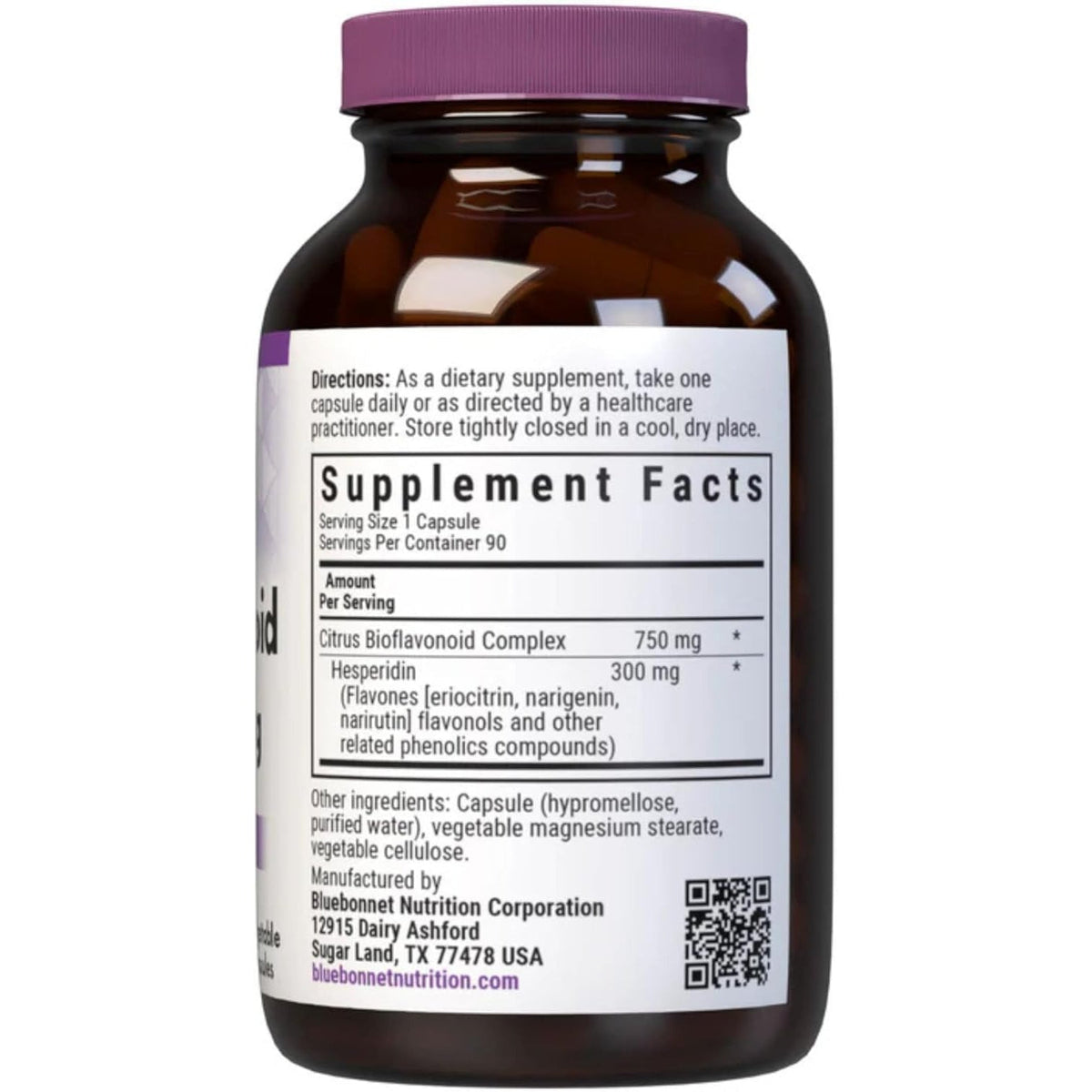 Bluebonnet Citrus Bioflavonoid Complex 750 Mg Immune System Support - Hesperidin Citrus Bioflavonoids from Oranges Lemons Grapefruit & Limes - Non-Gmo, Vegan, Gluten-Free - 90 Veggie Capsules