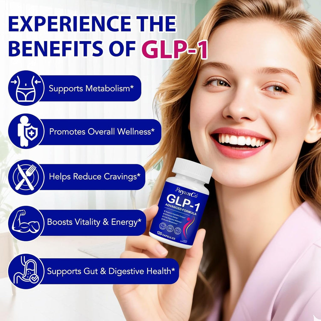 GLP 1 Supplement, 120 Capsules GLP-1 Probiotic for Appetite Regulate & Gut Health, Reduce Hunger & Cravings for Digestive, Promote GLP-1 Production & Support Weight Management, Vegan for Women & Men