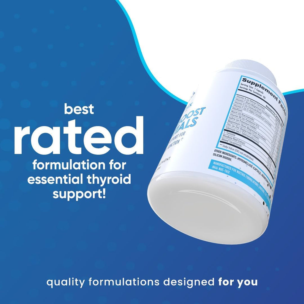 Nuethix Formulations Thyro-Boost Essentials, Non-Glandular Support to Assist with Optimal Thyroid Function, 90 Capsules