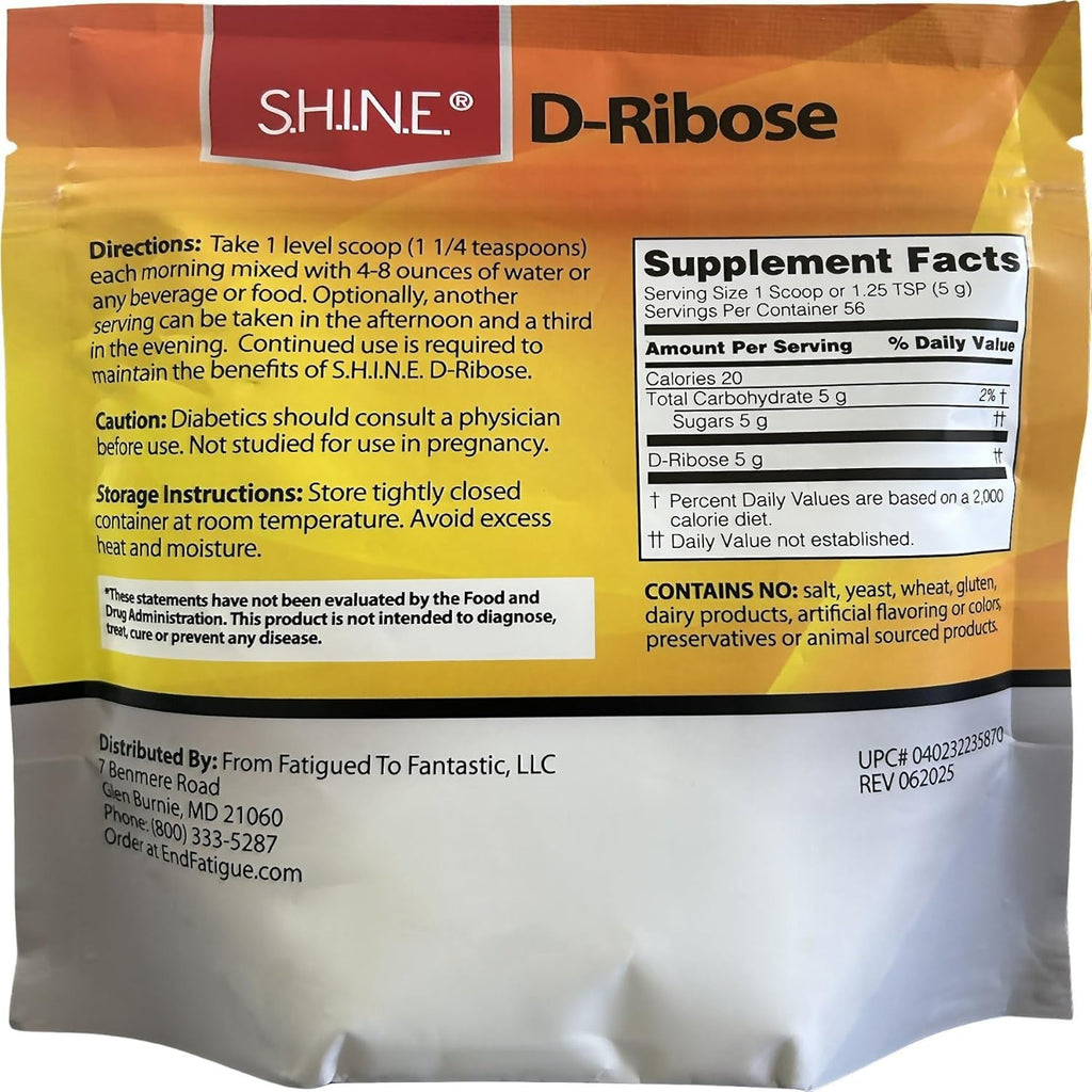 S.H.I.N.E.® D-Ribose with Bioenergy Ribose® 9.9 Oz (280 G)