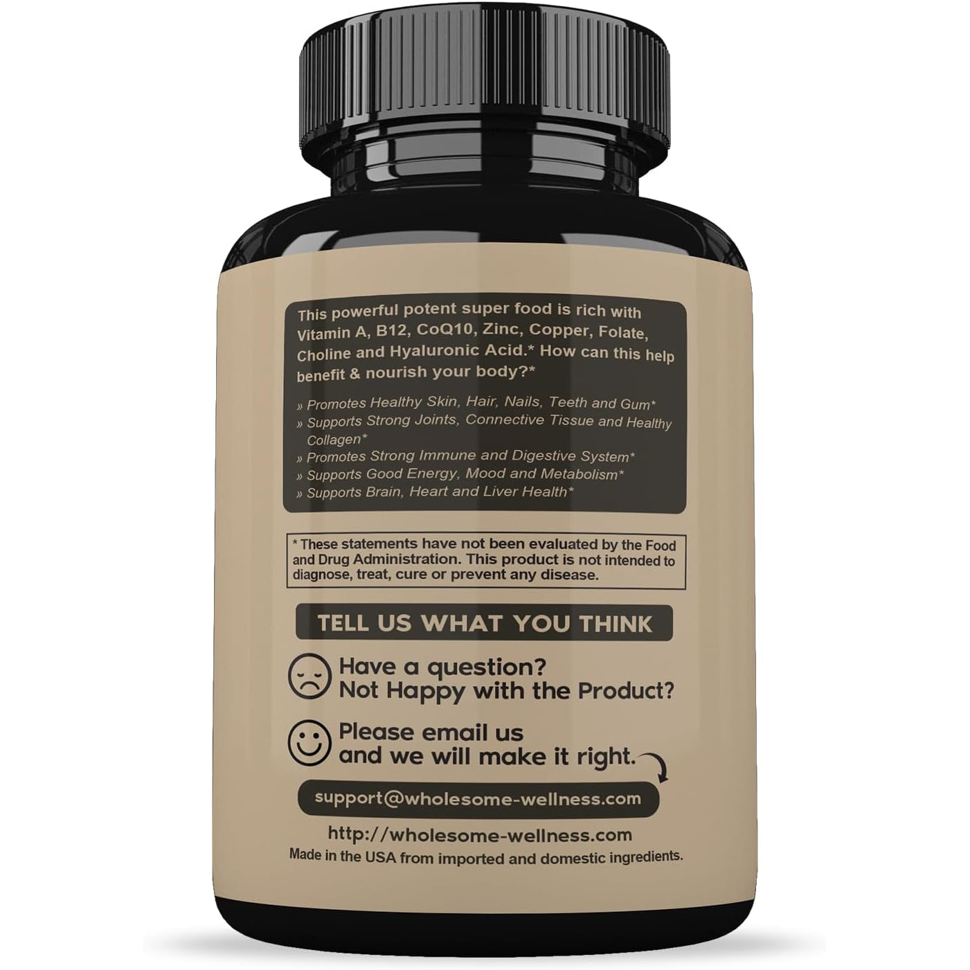 Wholesome Wellness Grass Fed Desiccated Beef Liver Capsules (180 Pills, 750Mg Each) - Natural Iron, Vitamin A, B12 for Energy - Raised Undefatted in New Zealand without Hormones or Chemicals