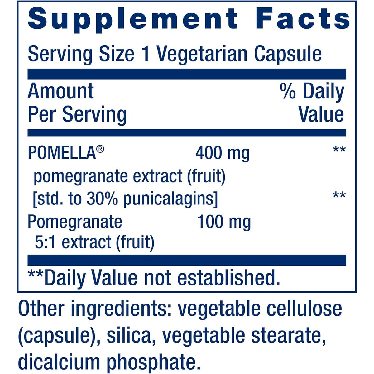 Life Extension Pomegranate Fruit Extract, 500 Mg, Antioxidant Polyphenols for Cardiovascular Health, Superfood, Gluten Free, Non-Gmo, Vegetarian, 30 Capsules