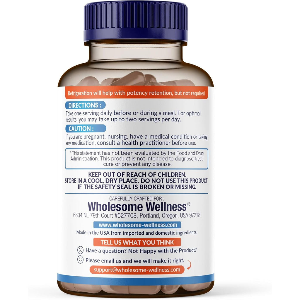 Wholesome Wellness Organic Raw Probiotics 100 Billion CFU, Dr Formulated for Women and Men, Complete Adult Supplement with Prebiotics and Digestive Enzymes; 30 Capsules, Shelf Stable