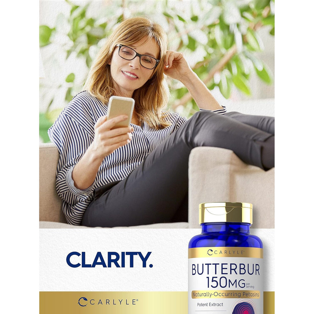 Carlyle Butterbur Supplement 150 Mg | 180 Capsules | PA Free Root Extract | Petasites Hybridus | Non-Gmo and Gluten Free