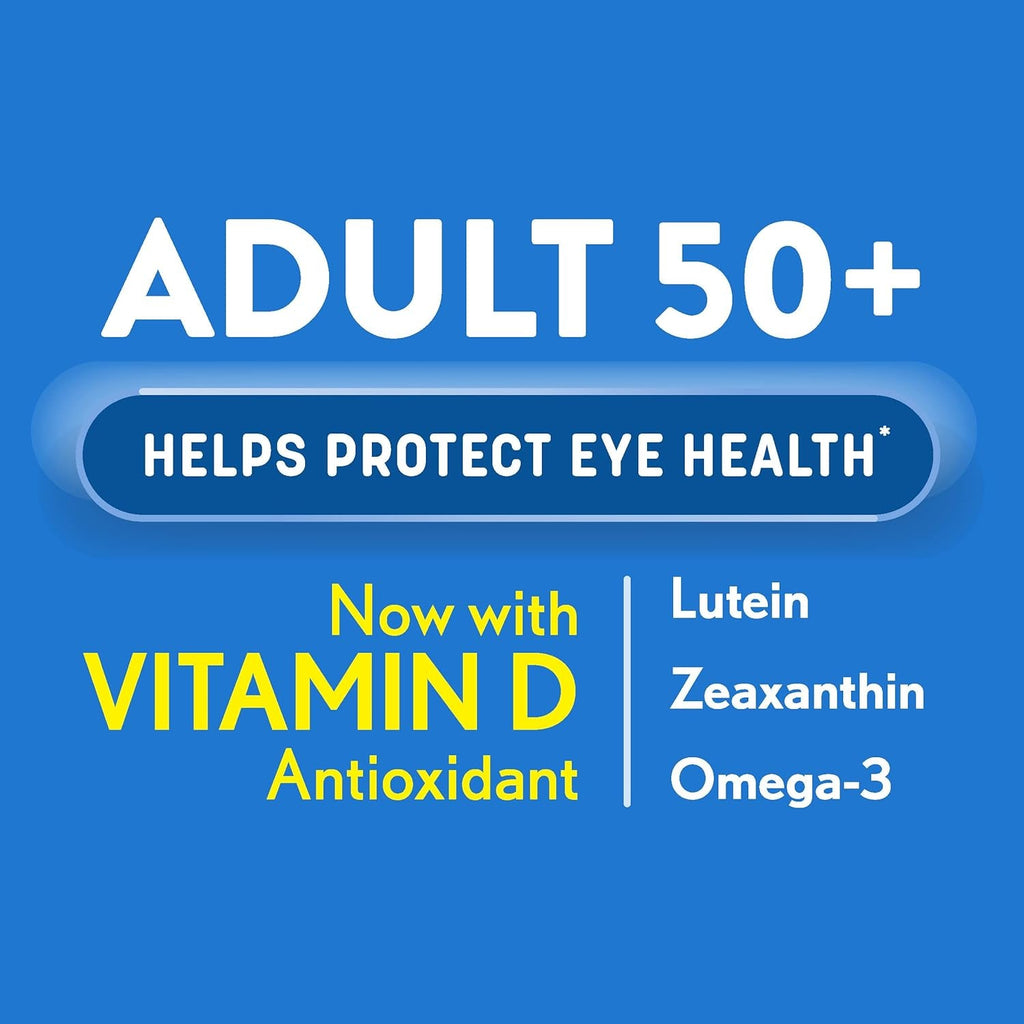 Ocuvite 50+ Eye Vitamin & Mineral Supplement, Multivitamin for Vision & Ocular Health with Omega-3, Zinc, Vitamins C & E, Lutein & Zeaxanthin, Zinc Supplements for Women and Men, 50 Softgels