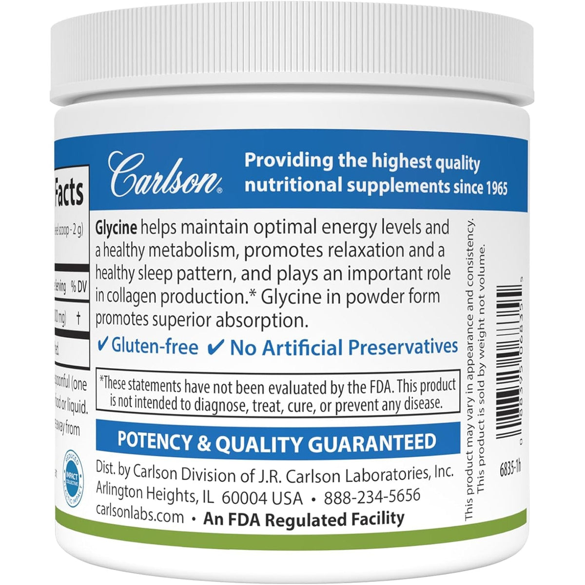Carlson Labs Glycine Powder, 100G