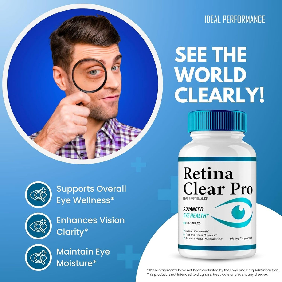 Retina Clear Eye Supplement - Retina Clear for Eyes Capsules - Maximum Strength, Advanced Formula All Natural Visual Wellness, Retinaclear Pro Reviews (5 Pack)